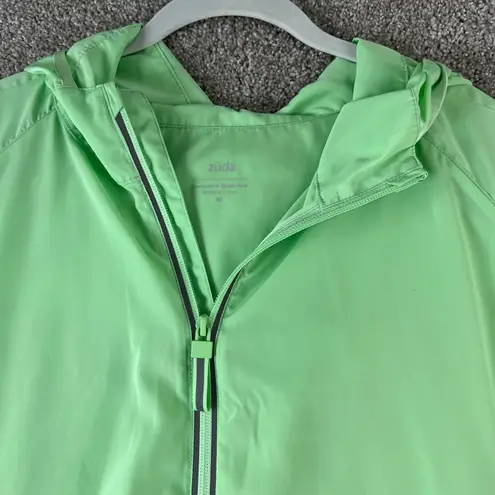 Zuda Women's Lightweight Full Zip Hooded Rain Jacket Activewear Lime Green Green Size 3X