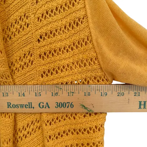 Angel Of The North Anthropologie Visionary Cardigan Women's Small Yellow Crochet