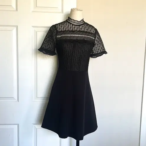 ZARA  Black Embroidery Mini Dress