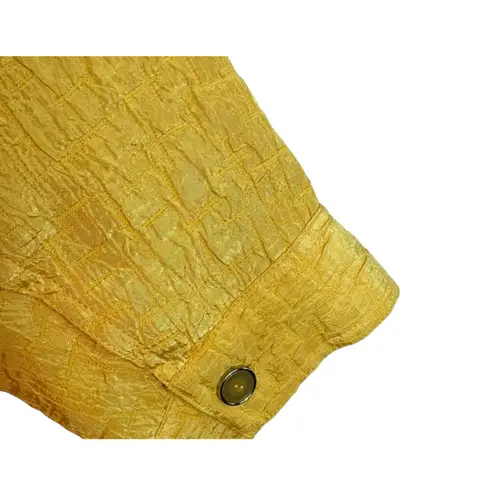 ELCC Bright Yellow Textured Collared Lightweight Lined Button Up Jacket Size 3X