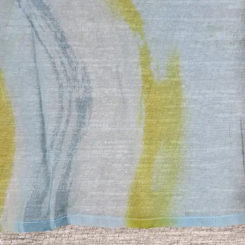 Maggie London Silk Cover Up Blouse Womens Size 16 Blue Green Sheer Swim Beach