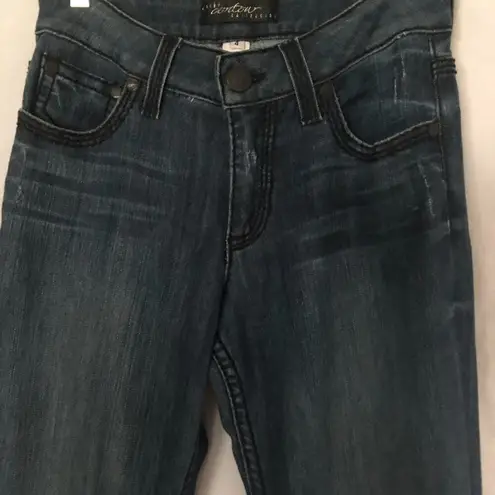 Cache  CONTOUR Embellished Embroidery Flair Jean Pant Denim Stretch $158 NWoT New