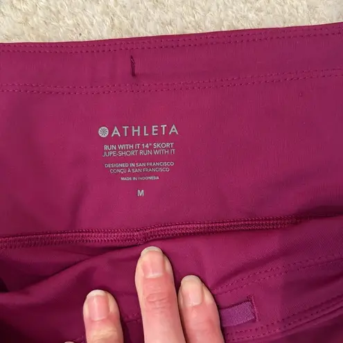 Athleta running skort cranberry color size medium