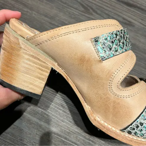 FREEBIRD by Steven Caprice heeled sandals in turquoise multi size 8