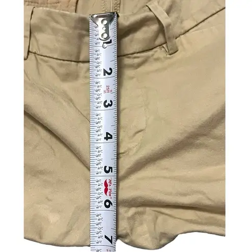 Mossimo Stretch Y2K Chino Bermuda Shorts Women’s 4 Tan Khaki Preppy Minimalist
