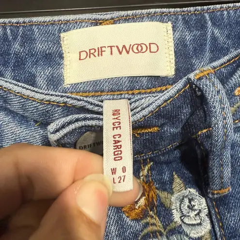 Driftwood Denim Royce Cargo Embroidered Jeans Size 0