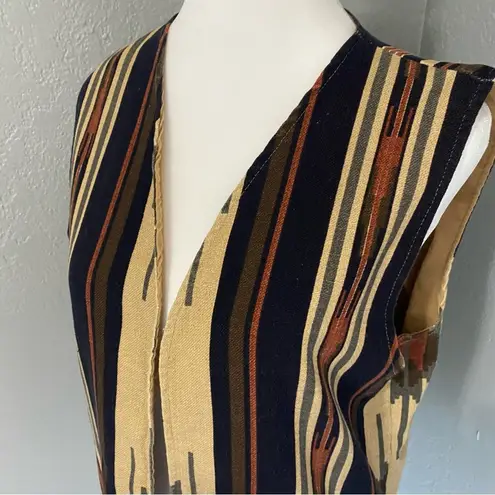 Vintage boho Vest Southwest Aztec Western Fall Vest Reversible Hippie S/M Size M