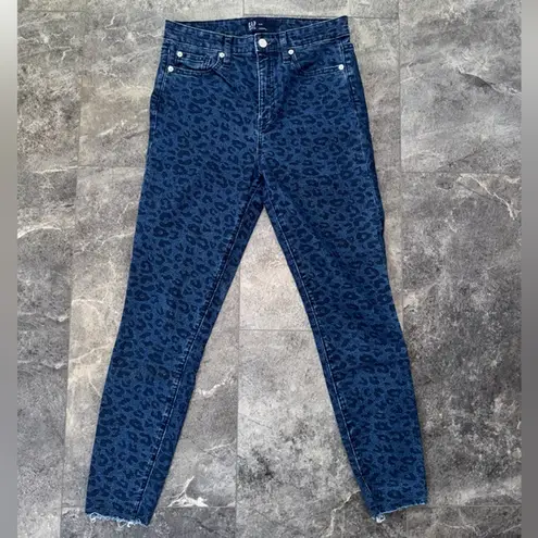 Gap  Denim Legging Jeans Leopard Print Blue Size 4/27 - Image 1