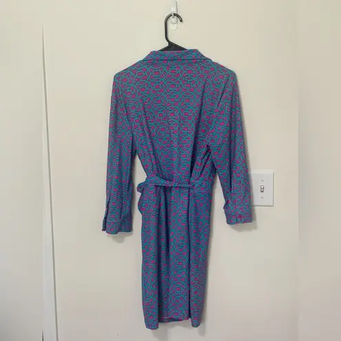 Aryeh  Blue and Pink Wrap‎ Dress thumbnail 2