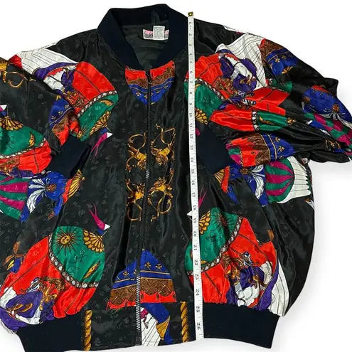 Vintage Kocal 80s Baroque Ornate Hot Air Balloon Print Windbreaker Bomber Jacket Size M