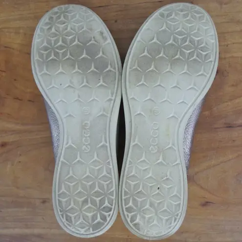 Ecco Metallic Gold Leather Active Flats Size US 9 EU 40
