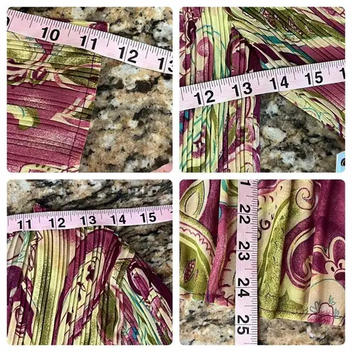 magic scarf company Pleated One Size Stretch Satin Blouse O/s Classic Modest Brown