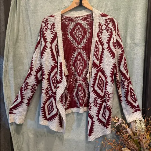 Arizona Jeans Arizona Open Front Cardigan Sweater Aztec/Tribal Size L