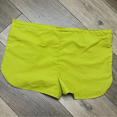 Happily Grey Women's Nylon Adjustable Waist Shorts Sz L Neon Green Athletic 40” Size L