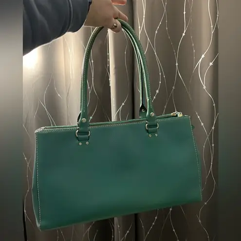 Kate Spade  Blue Green with pink lining 3 compartment shoulder bag