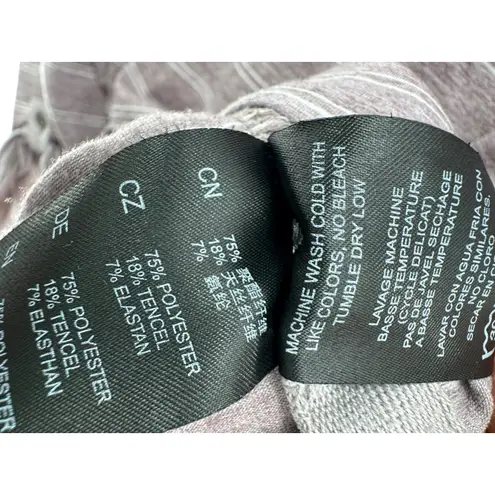 Kuhl Laurel Womens S Mauve Striped Button Tab Sleeve Short Sleeve T Shirt Top