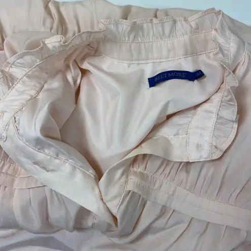 Biltmore Tiered Dress Ruffle Mock Neck Short Sleeve Casual Pink Size M Size M