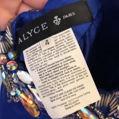 Alyce Paris COPY - Alyce Royal Blue Beaded One-Shoulder Gown