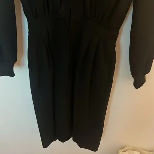 Valentino Garavani Vintage 80s Valentino strong shoulder black dress