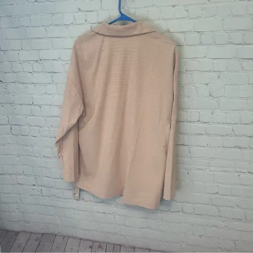 Emery Rose NEW dusty pink textured soft snap up shacket, size Small