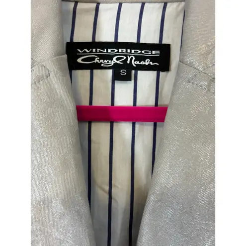 Women's Windridge Cheryl Nash Champagne Blazer S with Navy Stripe Lining Silver