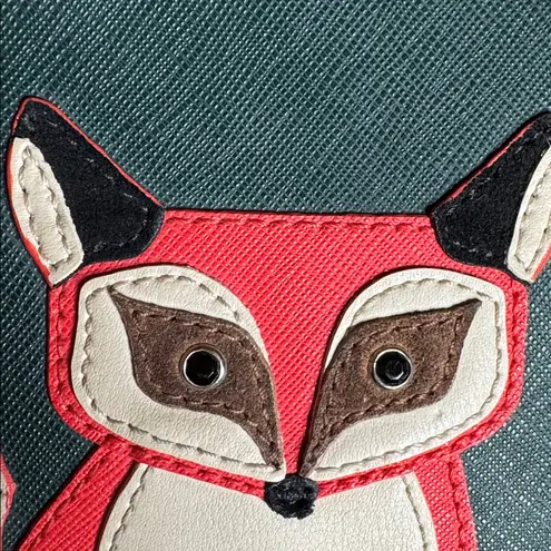 Kate Spade Forest Green Fox Passport Holder Blaze A Trail Leather - Image 8