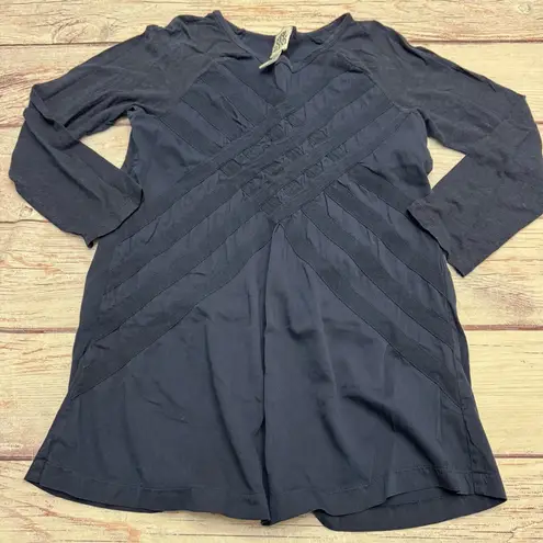 Prairie Underground Basket Case 100% Organic Cotton Tunic Navy Blue Size L Size L