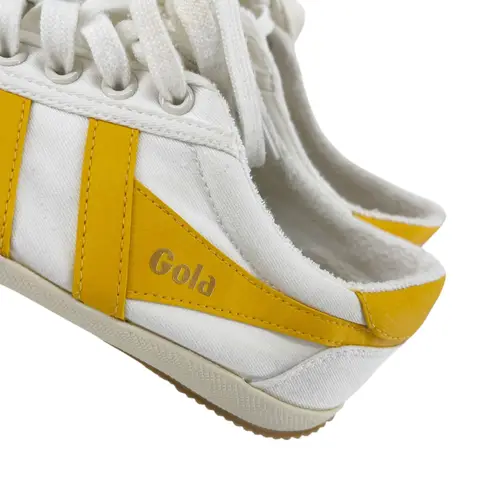 Gola Stratus Sneaker Vegan Leather Off White & Sun Yellow Size 8