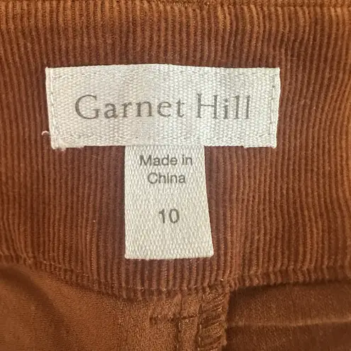 Garnet Hill Corduroy Wide Leg Cropped Pants Womens 10 Relaxed Fit Brown Orange