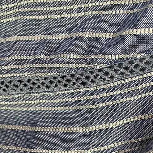 Fever Boho Striped Blouse Size XXL Blue