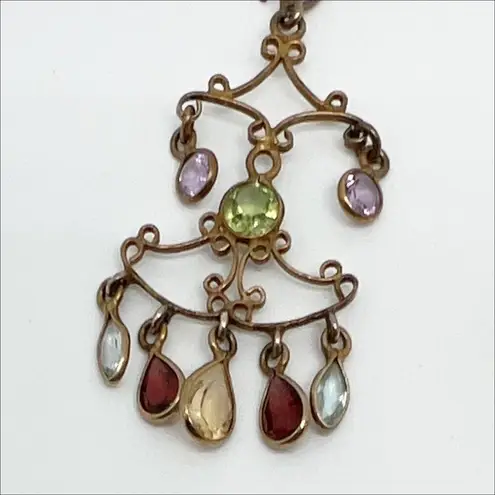 New Gold Tone Chandelier Multicolor Stone Colorful Drop Dangle Earrings