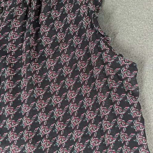 Ann Taylor Factory Womens LP Sleeveless Ruffle Sleeve Split Neck Shell Tank Top Black Size undefined