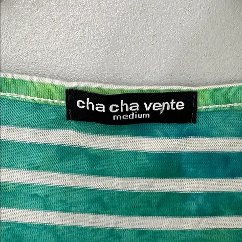 cha cha vente Green & White Striped Tunic Top with Pockets