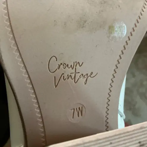 Crown Vintage Sila Embroidered Western Boots in White Sz 7 EUC