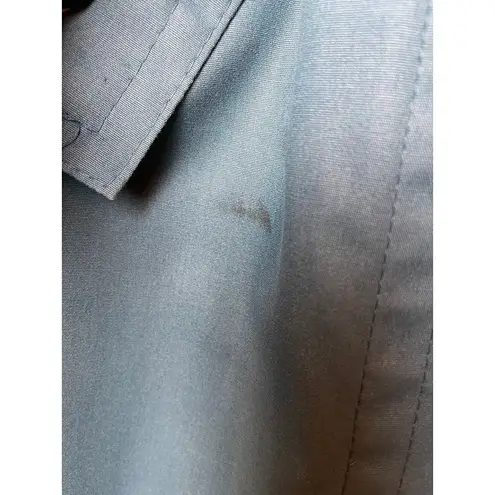 London Fog Teal Blue Green Vintage Plaid Wool Liner Trench Coat Size 10P