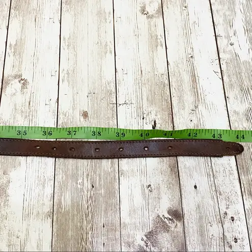 Justin Boots Justin Brown Leather Silver tone Flower Conch Western Belt Size 35