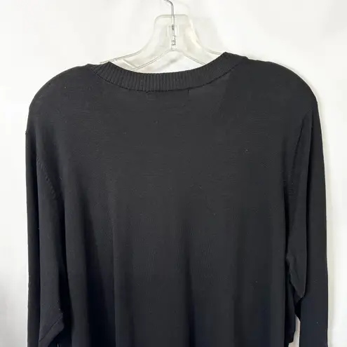 August Silk Plus Size 1X Sweater Black Silk Lace Faux Set Career Office 1368