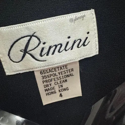 Vintage Rimini Black Short Sleeve Blazer Skirt Suit Professional Jacket Size 4