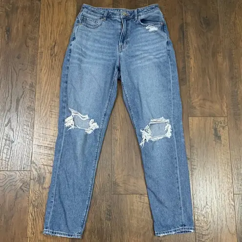 American Eagle Comfort Stretch Waistband Distressed Mom Jeans