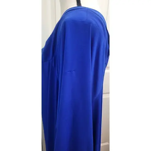 Ellen Tracy Sz 2X Cold Shoulder Tunic Dress Blue