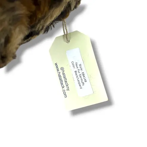 Hat Attack NWT Leopard Black Faux Fur Cozy Luxe Winter Earmuffs One Size