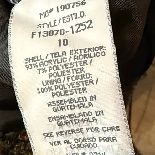 SAG HARBOR Olive Green Boucle Tweed Blazer Jacket Size 10