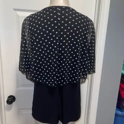 Black and White Polka Dot Sheer Top blouse y2k size medium