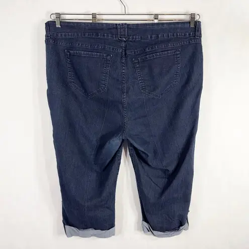 NYDJ Not Your Daughters Jeans Plus Size 24W Capri Crop Dark Blue High Rise 1486