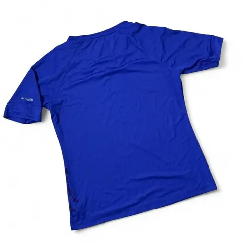 Columbia Omni Shade Sun Protection V Neck T Shirt Blue Womens Size L G Size L