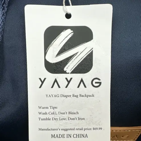 YAYAG Diaper Bag 🆕 Backpack Stylish Tote Navy Blue Travel Baby Shoulder New