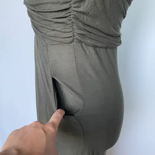 Tbags Los Angeles T-bags Los Angeles green Grecian goddess asymmetrical halter dress size XS NWOT