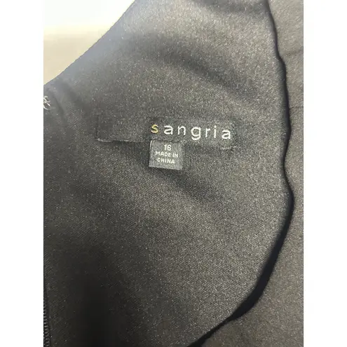 Sangria Black Floral Fit & Flare Dress Sleeveless Party Cocktail Size 16 NWT