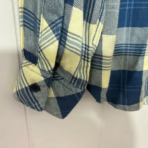 Rails Hunter Plaid Flannel Shirt Blue Cream XS — Soft Button Down Classic Casual