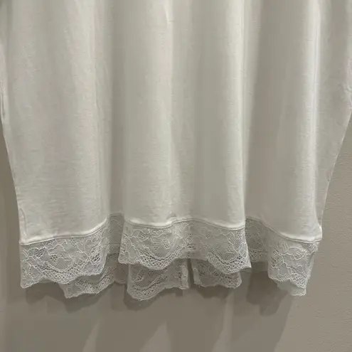 Eberjay Eberjey NWT Malou TENCEL Modal Lace Short Sleeve PJ TOP ONLY Ivory Med Cozycore